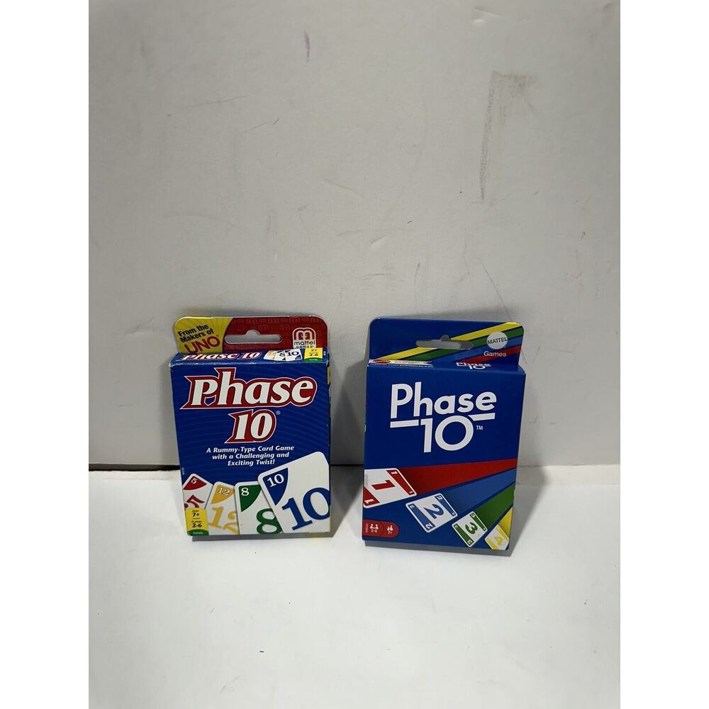 Lot of 2 - Phase 10 Card Games by Mattel Rummy-Type‎ Game